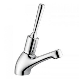 RUBINETTO LAVABO TEMPORIZZATO CON LEVA ANTISVITAMENTO Cromo