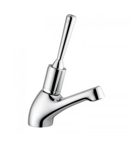 RUBINETTO LAVABO TEMPORIZZATO CON LEVA ANTISVITAMENTO Cromo