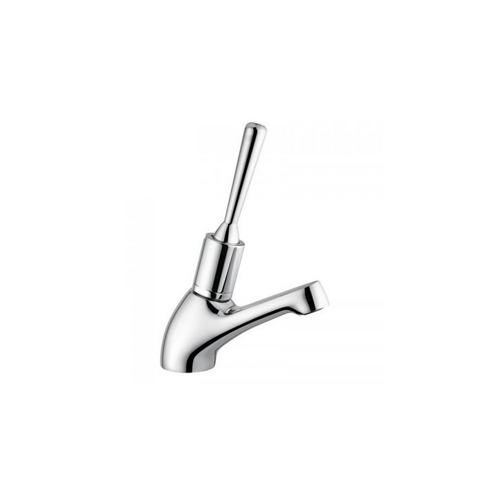 RUBINETTO LAVABO TEMPORIZZATO CON LEVA ANTISVITAMENTO Cromo