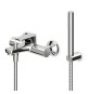 MONOCOMANDO VASCA-DOCCIA ESTERNO C/ACCESSORI SERIE WIND Cromo