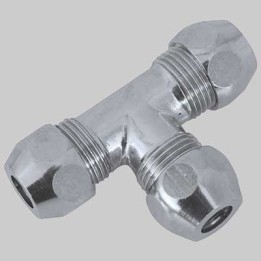RACCORDO A TEE UGUALE CROMATO - 12x12x12
