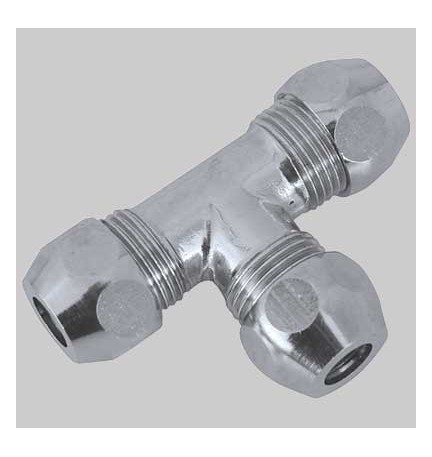 RACCORDO A TEE UGUALE CROMATO - 12x12x12