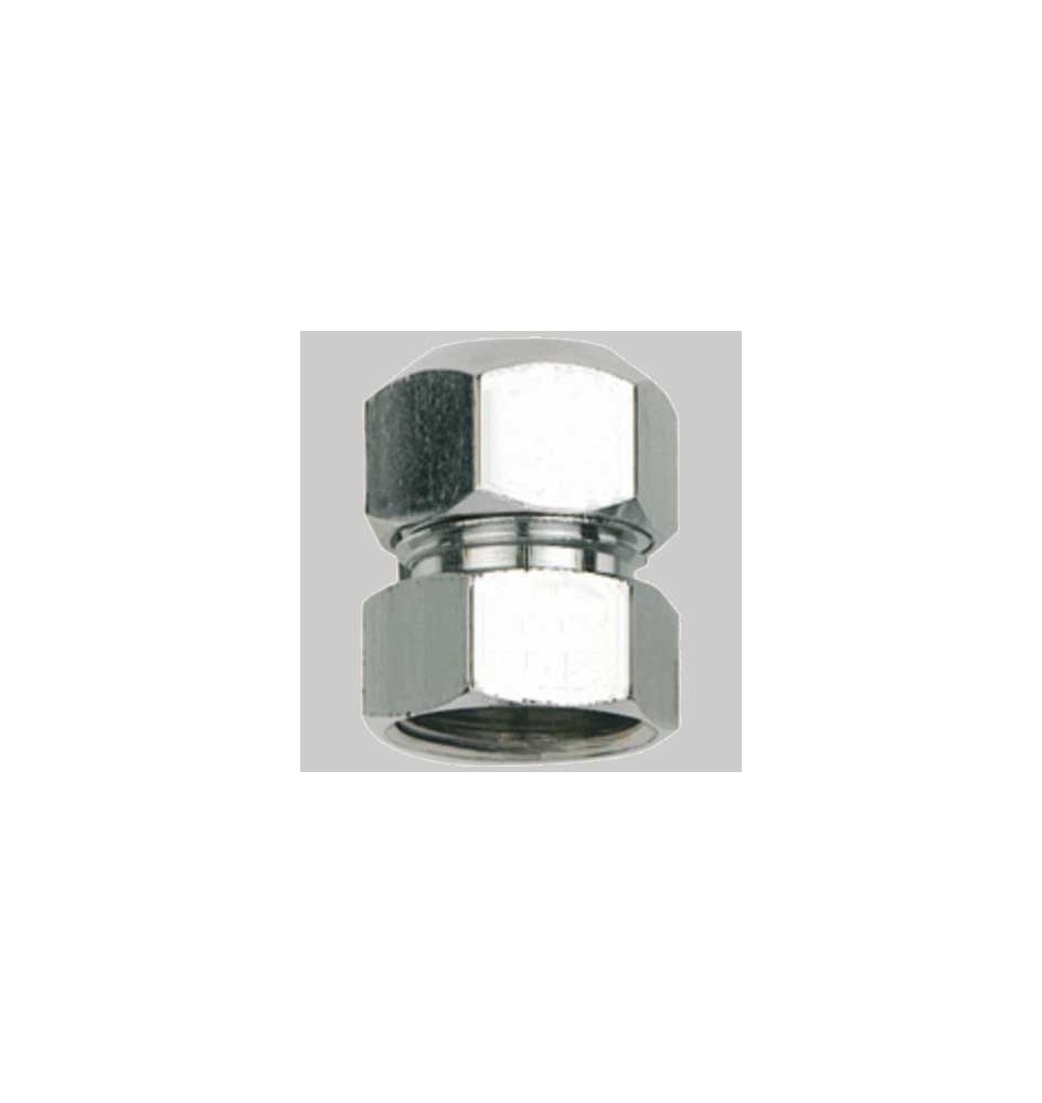 RACCORDO DIRITTO FEMMINA OTTONE CROMATO - 3/8x3/8 mm 10