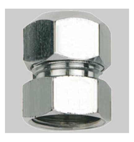 RACCORDO DIRITTO FEMMINA OTTONE CROMATO - 3/8x3/8 mm 10