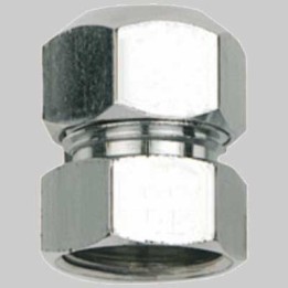 RACCORDO DIRITTO FEMMINA OTTONE CROMATO - 1/2x3/8 mm 10