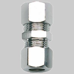 RACCORDO DOPPIO OTTONE CROMATO - 3/8 - 10x3/8 - 10