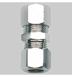RACCORDO DOPPIO OTTONE CROMATO - 3/8 - 10x3/8 - 10