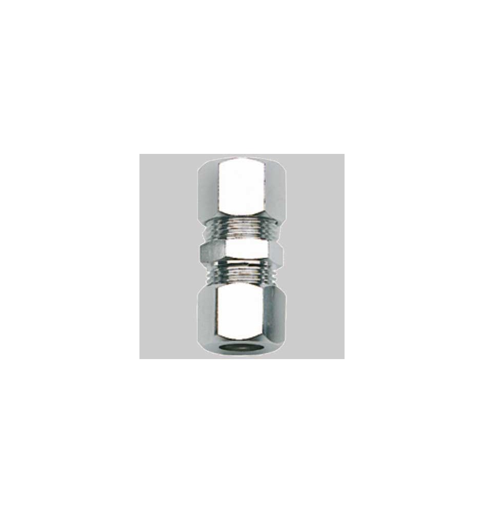 RACCORDO DOPPIO OTTONE CROMATO - 3/8 - 10x3/8 - 10