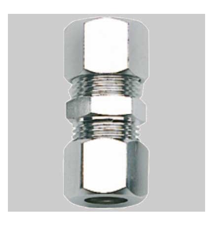 RACCORDO DOPPIO OTTONE CROMATO - 3/8 - 10x3/8 - 10