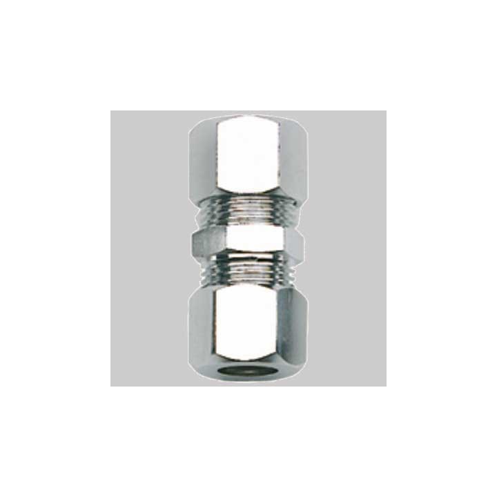 RACCORDO DOPPIO OTTONE CROMATO - 3/8 - 10x3/8 - 10