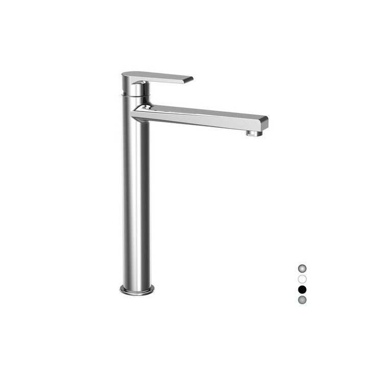 MISCELATORE MONOCOMANDO LAVABO ALTO LINEA ARTIC Nichel Spazzolato lucido