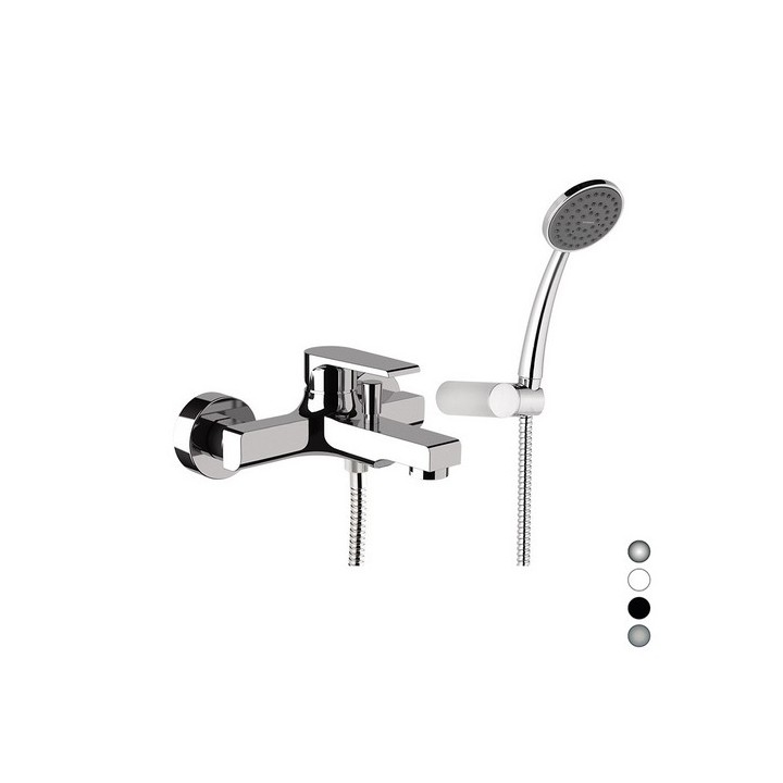 MONOCOMANDO VASCA ESTERNO CON ACCESSORI LINEA ARTIC Nichel Spazzolato lucido