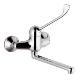 MISCELATORE MONOCOMANDO LAVELLO A MURO CON LEVA CLINICA EPIC Cromo