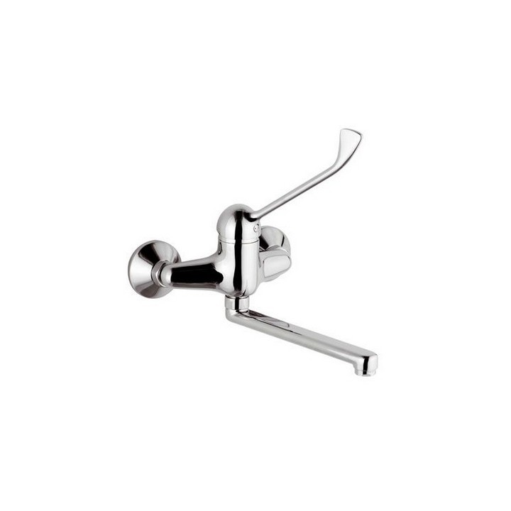 MISCELATORE MONOCOMANDO LAVELLO A MURO CON LEVA CLINICA EPIC Cromo