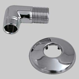 CURVA DOCCIA CON ROSONE IN OTTONE - 1/2x1/2