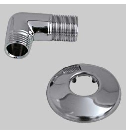 CURVA DOCCIA CON ROSONE IN OTTONE - 1/2x1/2