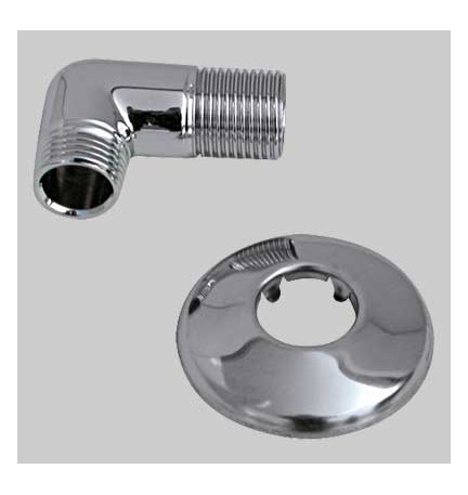 CURVA DOCCIA CON ROSONE IN OTTONE - 1/2x1/2