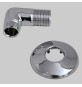 CURVA DOCCIA CON ROSONE IN OTTONE - 1/2x1/2