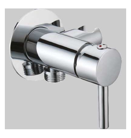 MISCELATORE INCASSO TONDO CON SUPPORTO LATERALE INTEGRATO - Cromo - 1/2" M