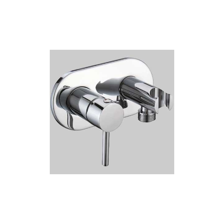 MISCELATORE INCASSO TONDO CON SUPPORTO LATERALE - Cromo - 1/2" M