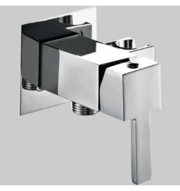 MISCELATORE INCASSO QUADRATO CON SUPPORTO LATERALE INTEGRATO - Cromo - 1/2" M