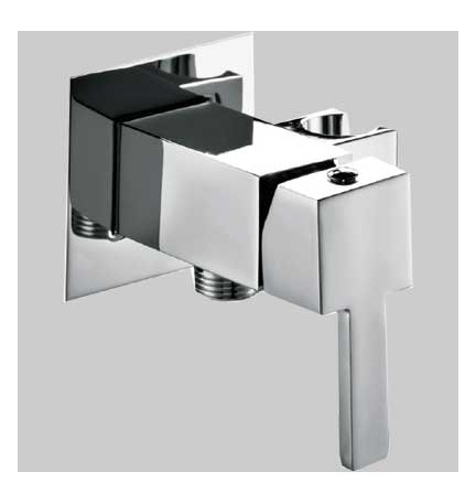 MISCELATORE INCASSO QUADRATO CON SUPPORTO LATERALE INTEGRATO - Cromo - 1/2" M