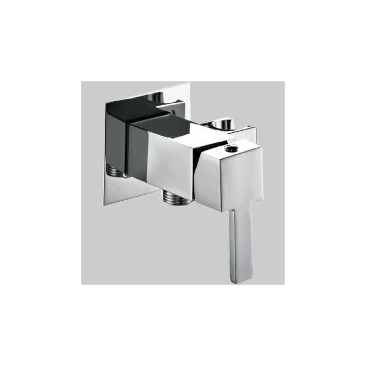 MISCELATORE INCASSO QUADRATO CON SUPPORTO LATERALE INTEGRATO - Cromo - 1/2" M