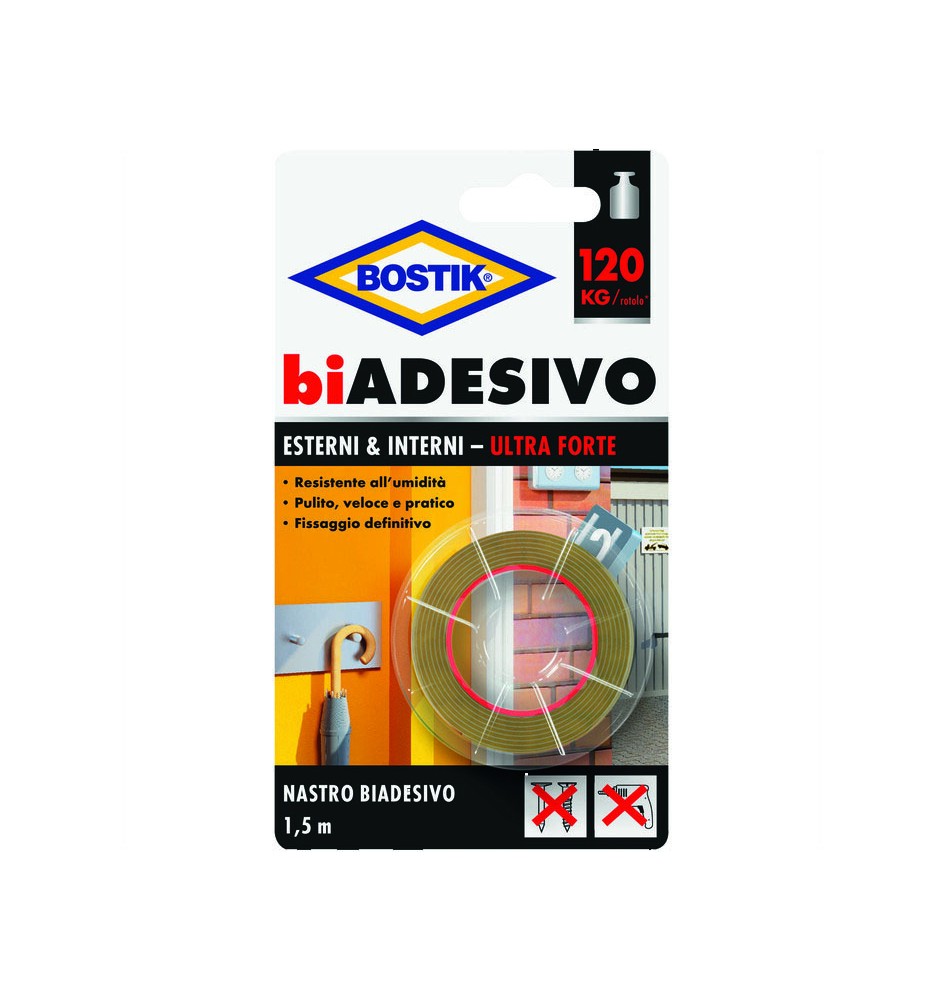 BOSTIK NASTRO BIADESIVO ESTERNIINTERNI 19MMX1,5M BL