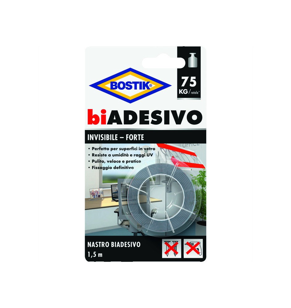BOSTIK NASTRO BIADESIVO INVISIBILE 19MMX1,5M BLISTER