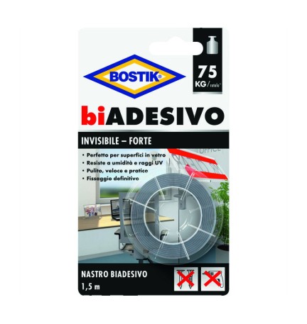 BOSTIK NASTRO BIADESIVO INVISIBILE 19MMX1,5M BLISTER