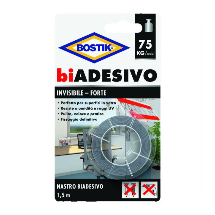 BOSTIK NASTRO BIADESIVO INVISIBILE 19MMX1,5M BLISTER