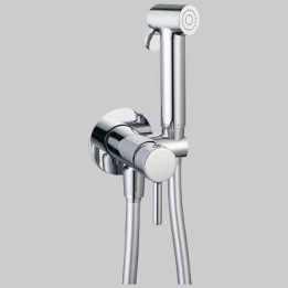KIT DOCCETTA SHUT-OFF TONDA CON PRESA ACQUA - Cromato
