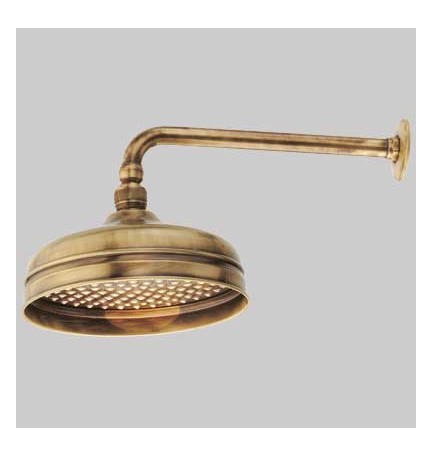 BRACCIO DOCCIA CON SOFFIONE IN OTTONE 'BRONZATO' - 1/2 30 cm Dm 16