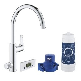 MISCELATORE PER LAVELLO BLUE PURE BAUCURVE CON SISTEMA FILTR. ACQUA Cromo