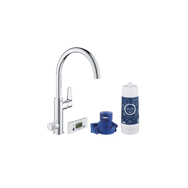 MISCELATORE PER LAVELLO BLUE PURE BAUCURVE CON SISTEMA FILTR. ACQUA Cromo