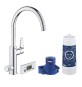 MISCELATORE PER LAVELLO BLUE PURE BAUCURVE CON SISTEMA FILTR. ACQUA Cromo