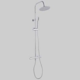 SET COLONNA FLORIDA TONDA CON MISCELATORE TERMOSTATICO - Cromato
