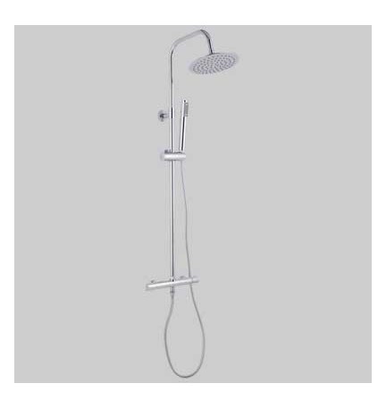 SET COLONNA FLORIDA TONDA CON MISCELATORE TERMOSTATICO - Cromato