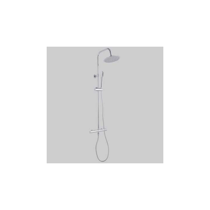 SET COLONNA FLORIDA TONDA CON MISCELATORE TERMOSTATICO - Cromato