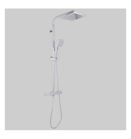 SET COLONNA SQUARE QUADRA CON MISCELATORE TERMOSTATICO - Cromata