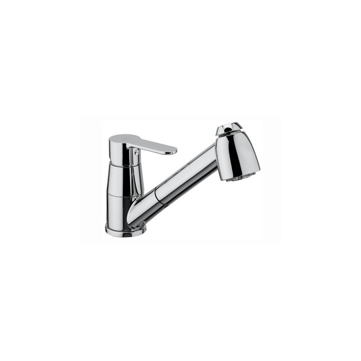 MISCELATORE MONOC. LAVELLO CON DOCCIA ESTRAIBILE LINEA BLU Cromo