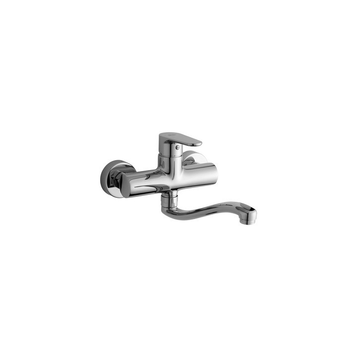 MISCELATORE MONOCOMANDO LAVELLO A MURO LINEA GREEN Cromo