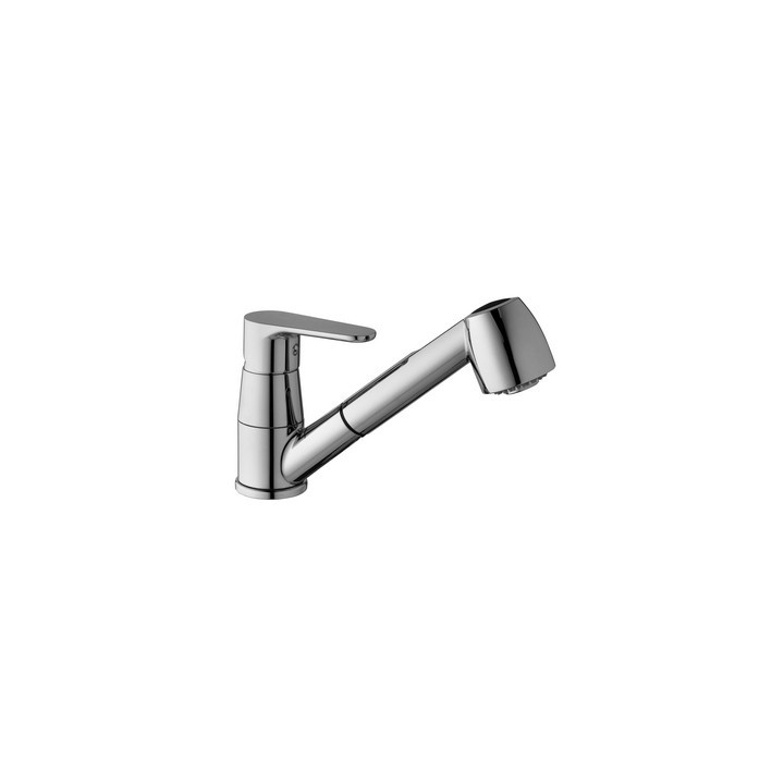 MISCELATORE MONOC. LAVELLO C/DOCCIA ESTRAIBILE LINEA GREEN Cromo