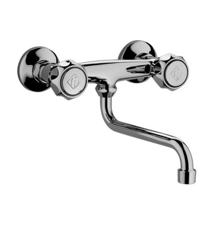 GRUPPO LAVELLO A MURO DANUBIO CON CANNA ORIENTABILE Cromo