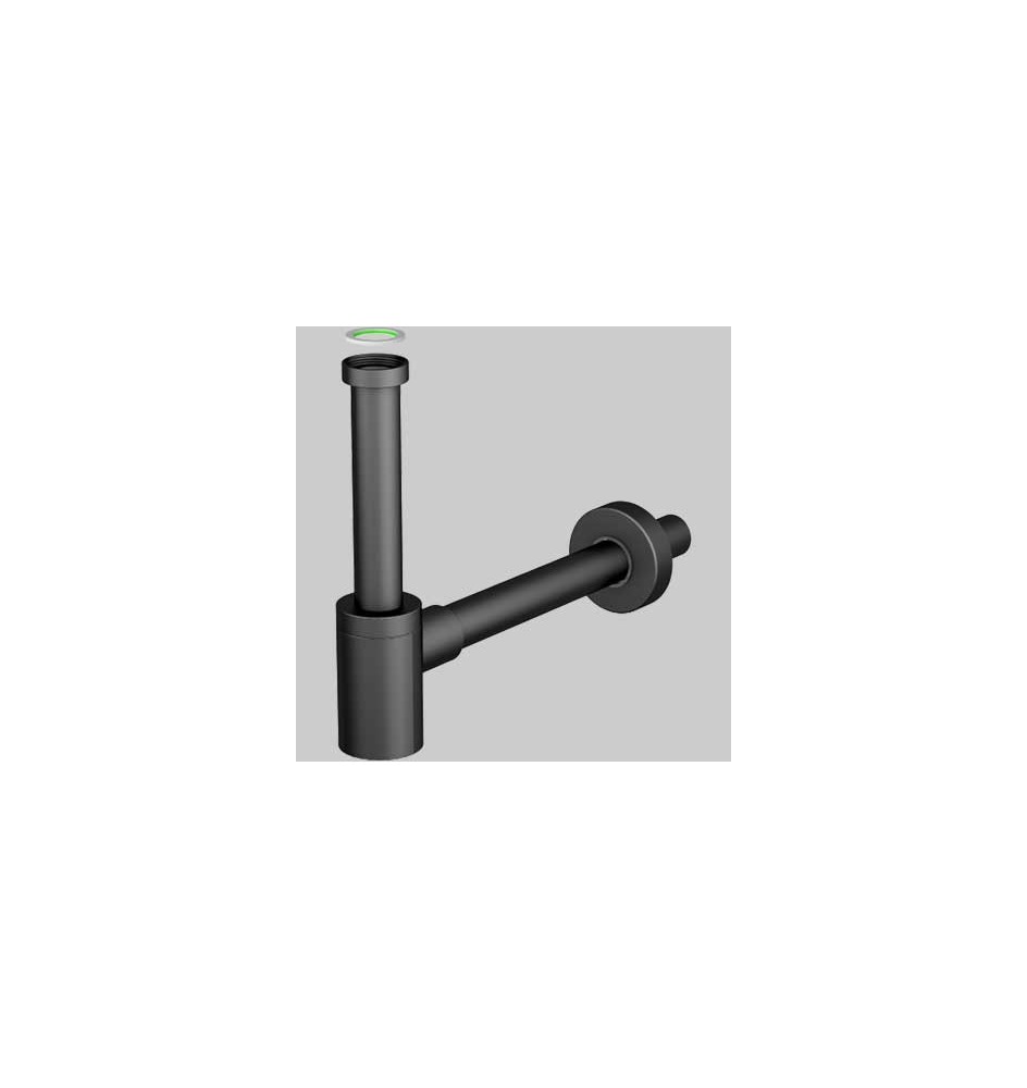 SIFONE D'ARREDO PER LAVABO "MIGNON" NERO - 1"1/4 x Ø 32