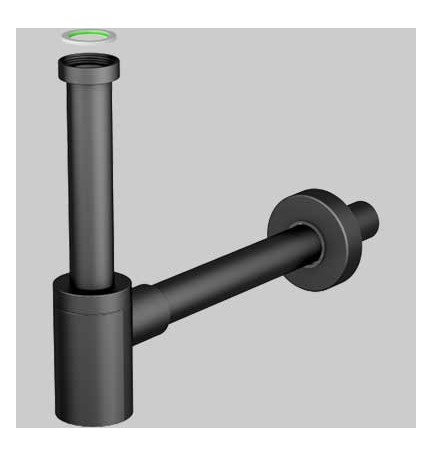 SIFONE D'ARREDO PER LAVABO "MIGNON" NERO - 1"1/4 x Ø 32