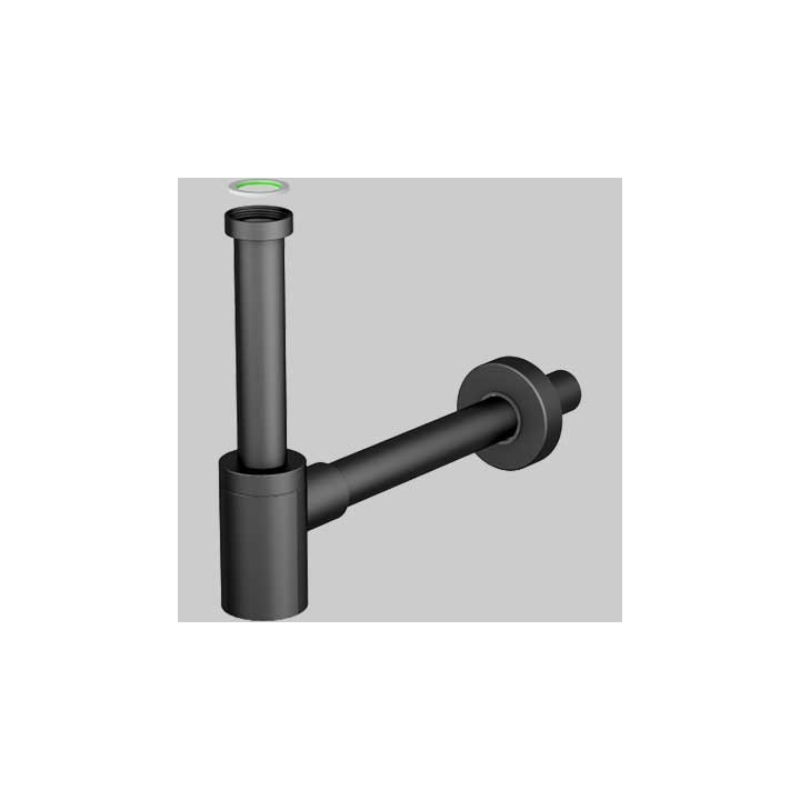 SIFONE D'ARREDO PER LAVABO "MIGNON" NERO - 1"1/4 x Ø 32