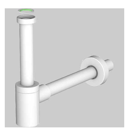 SIFONE D'ARREDO PER LAVABO "MIGNON" BIANCO - 1"1/4 x Ø 32