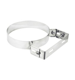 COLLARE INOX C/STAFFA P/TUBO STUFA 25 CM