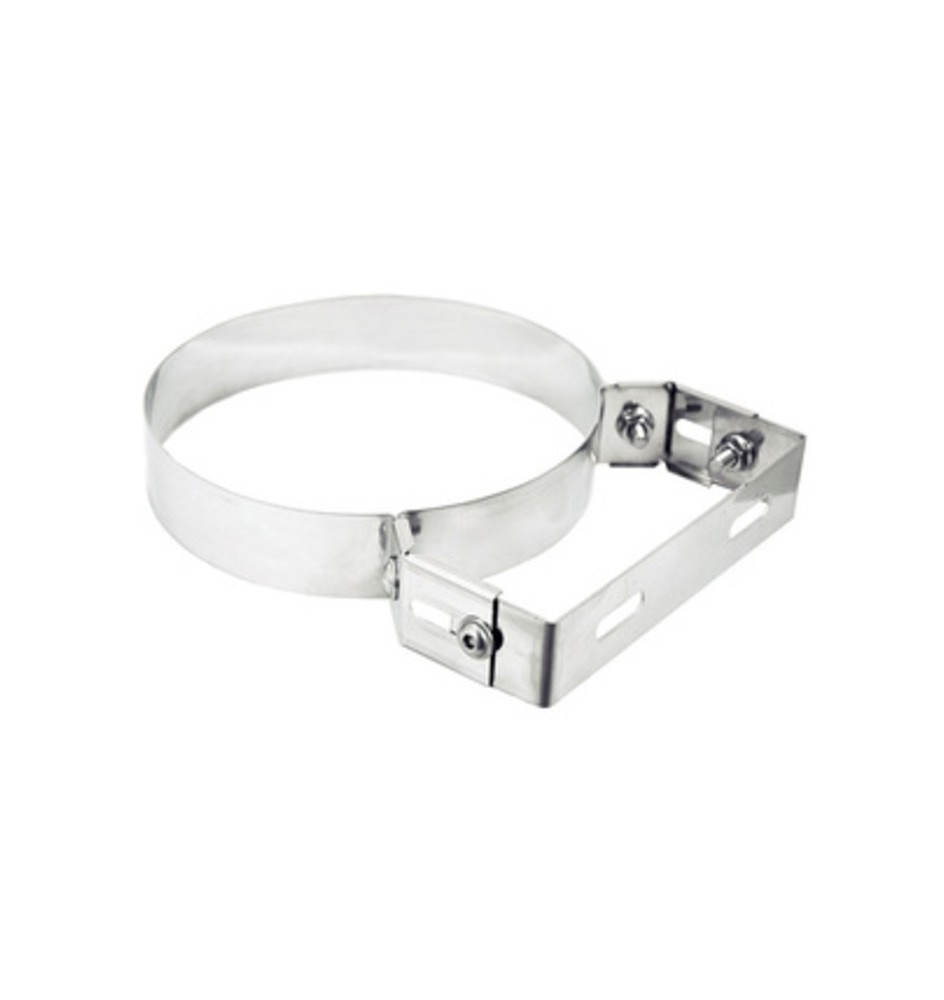 COLLARE INOX C/STAFFA P/TUBO STUFA 25 CM